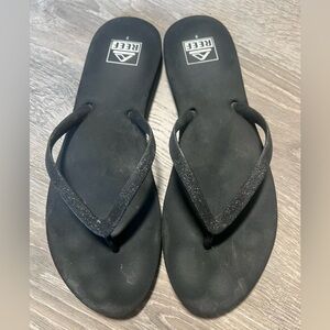 REEF Black Sparkle Flip Flop- 9